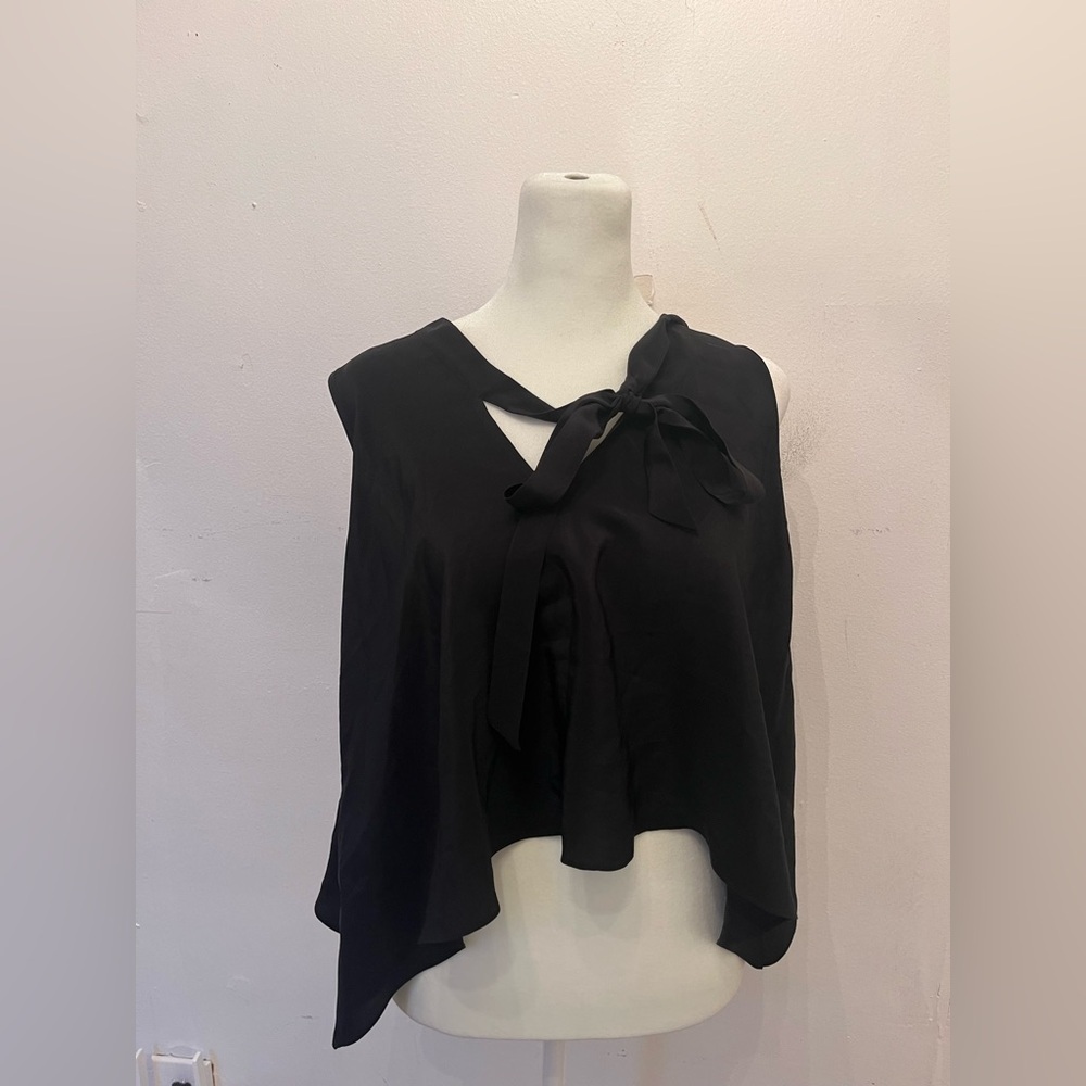Amanda Uprichard Sleeveless Tie Neck Blouse Small